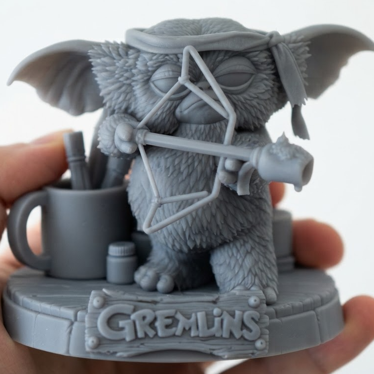 FanFig3D current month grey resin figure closeup